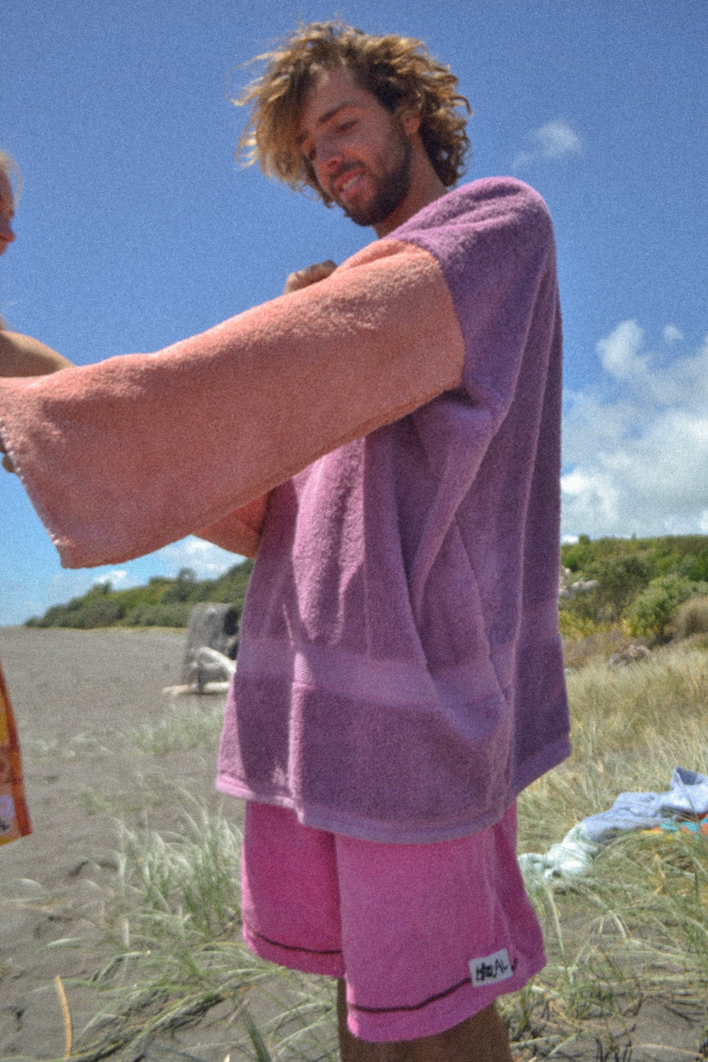 Purple and Pink Contrast Jumper