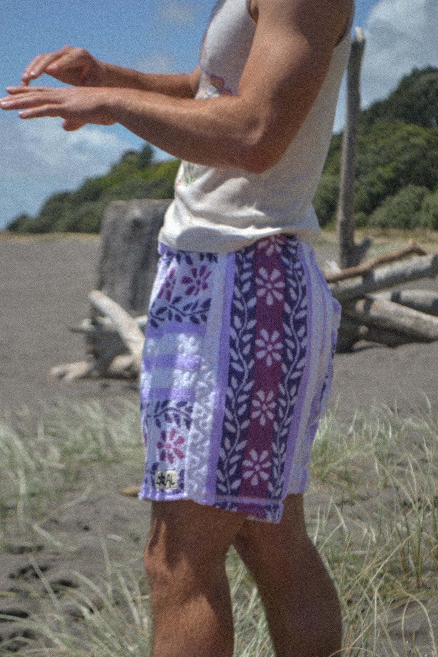 Purple and White Shorts